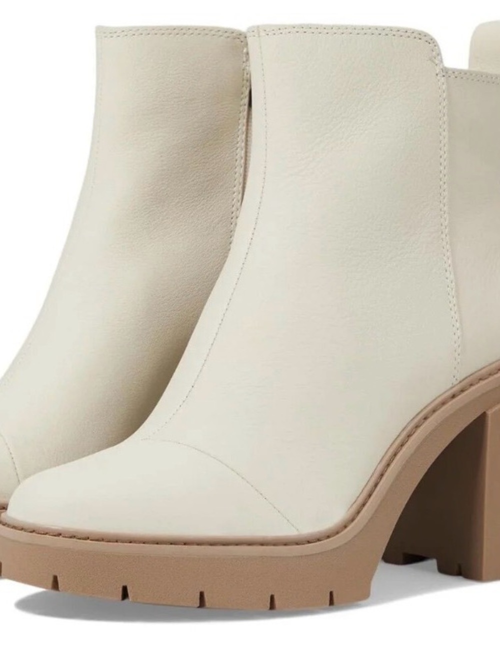 NWOT Toms Rya Platform Block Heel Ankle Boots Sand